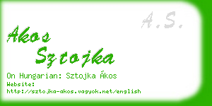 akos sztojka business card